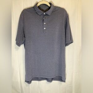 johnnie-O Navy Polo with White Microdots best for a Large